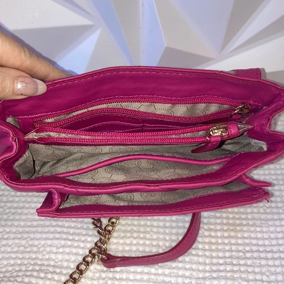 Michael Kors Sloan pink/raspberry soft leather quilted Crossbody purse bag - Picture 9 of 10